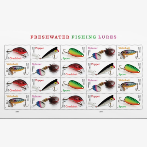 10 2025 Freshwater Fishing Lures Forever First Class Postage Stamps